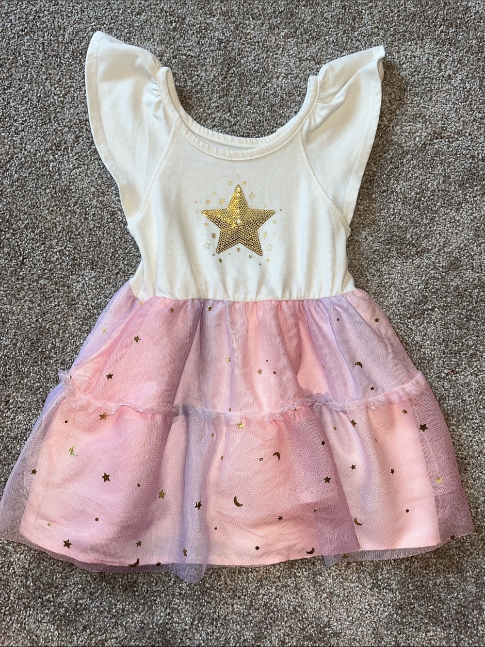 Cat & Jack Gold Star Tulle Dress